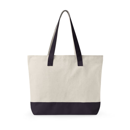 Zippered Canvas Tote — Colorful Beach Crab Design, "This World Is Trash" Statement Tote