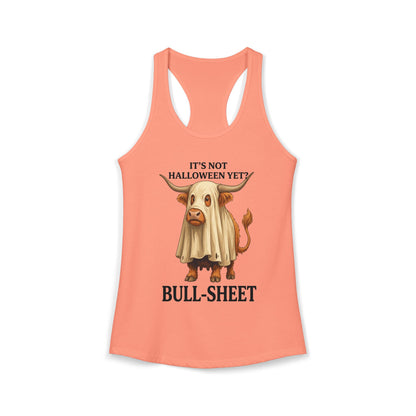 Halloween Highlander Cow Racerback Tank — Funny March Halloween Design
