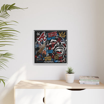 Atlanta Braves Urban Graffiti Matte Canvas Print (Framed)