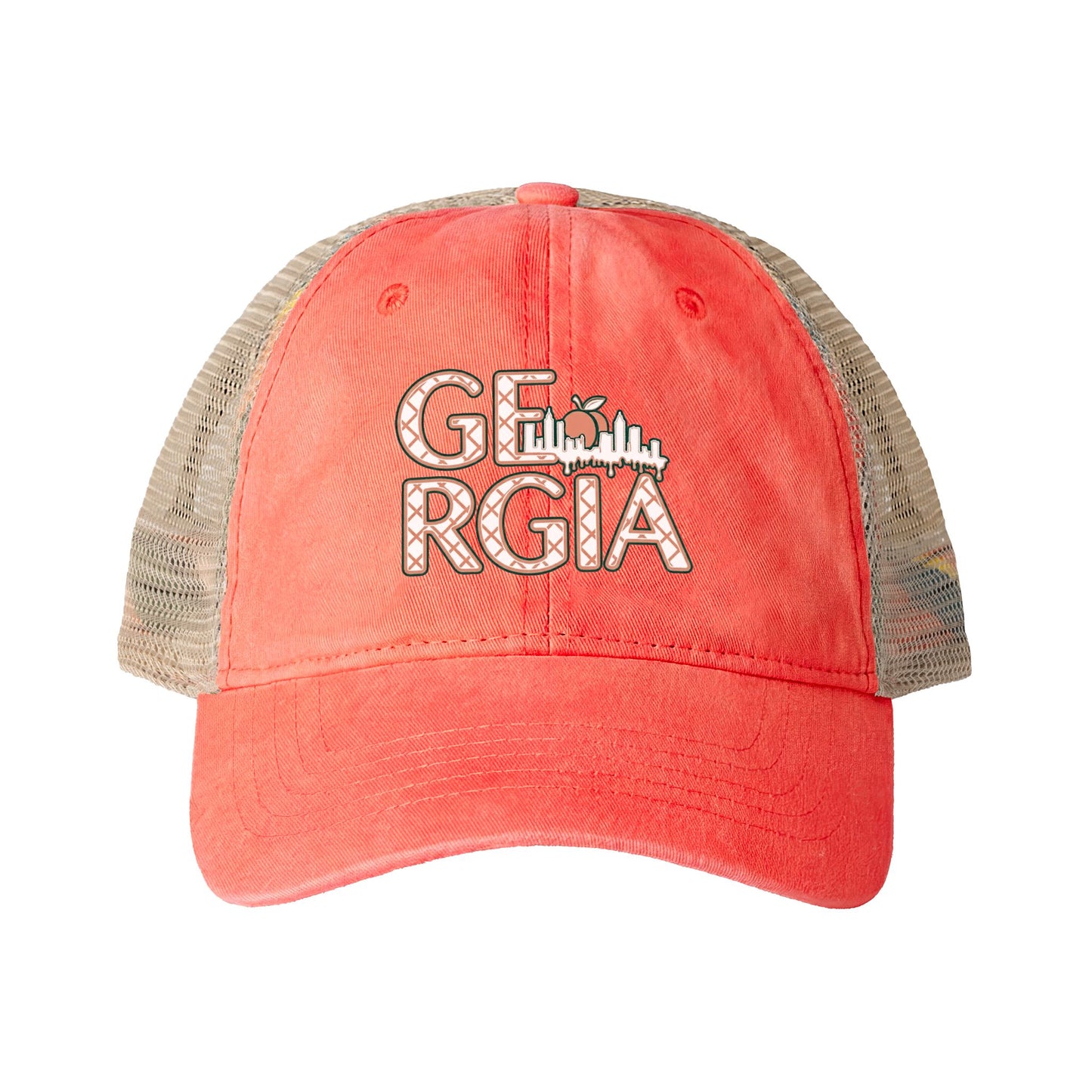 Georgia City and Peach Women's Washed Mesh-Back Cap
