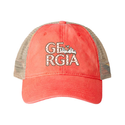 Georgia City and Peach Women's Washed Mesh-Back Cap