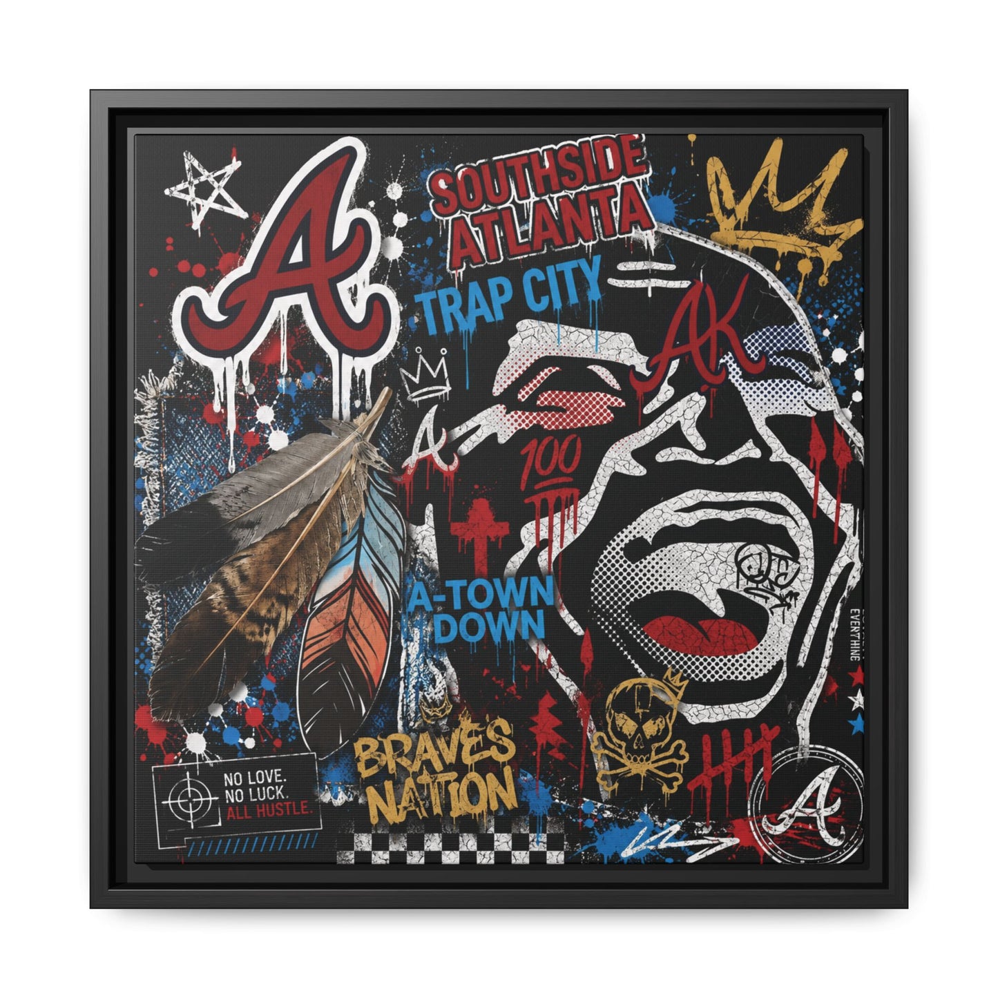 Atlanta Braves Urban Graffiti Matte Canvas Print (Framed)