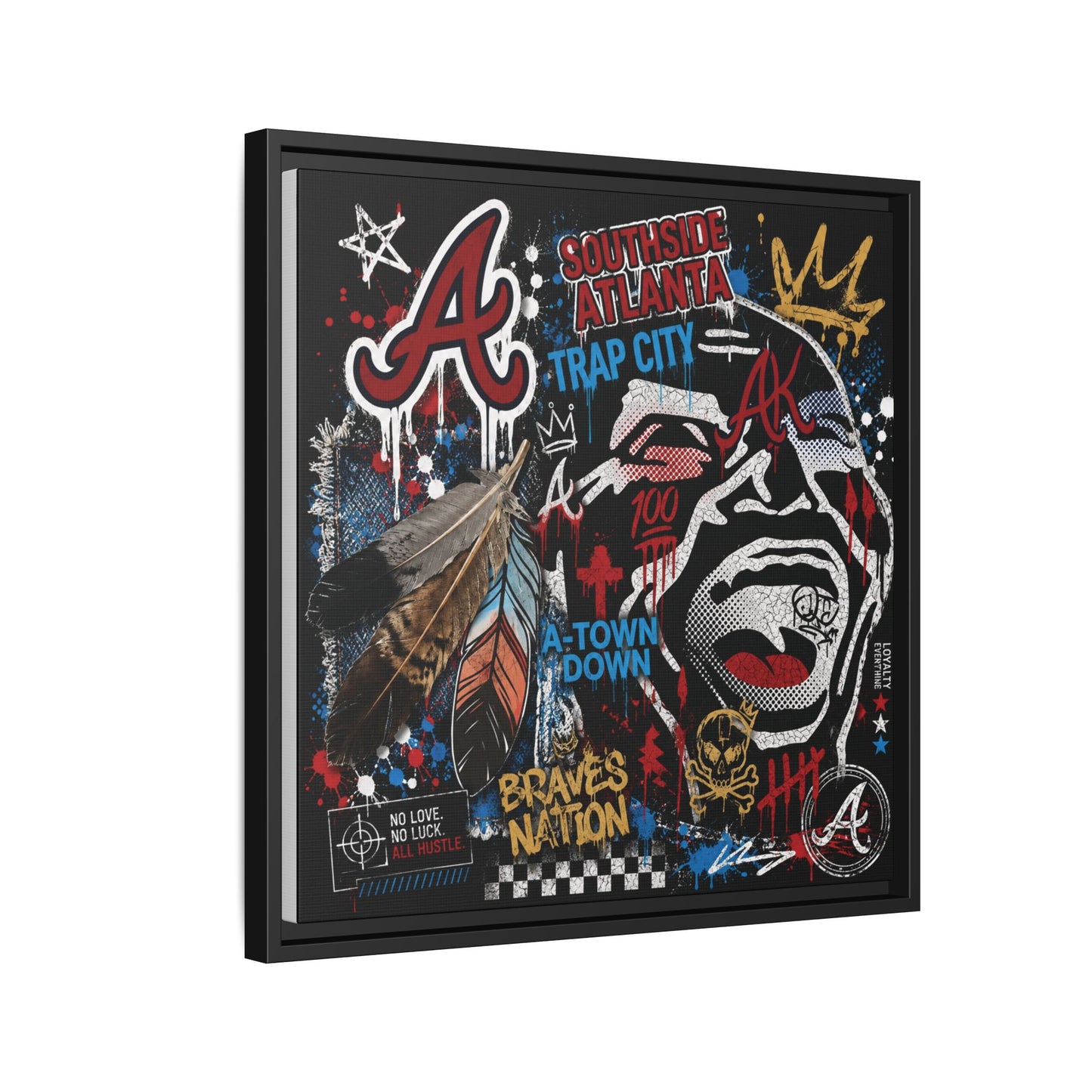 Atlanta Braves Urban Graffiti Matte Canvas Print (Framed)