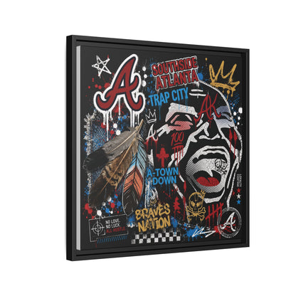 Atlanta Braves Urban Graffiti Matte Canvas Print (Framed)