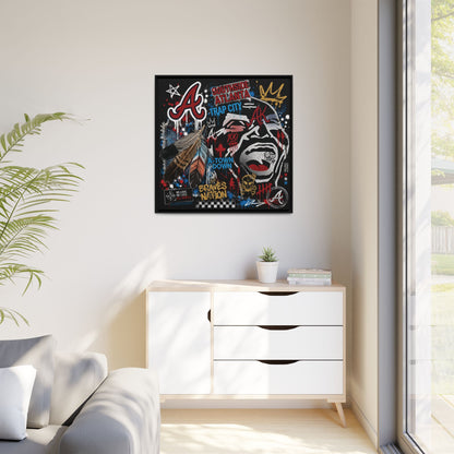 Atlanta Braves Urban Graffiti Matte Canvas Print (Framed)