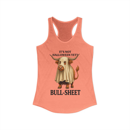 Halloween Highlander Cow Racerback Tank — Funny March Halloween Design