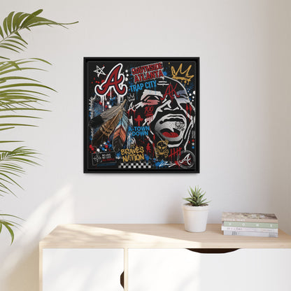 Atlanta Braves Urban Graffiti Matte Canvas Print (Framed)