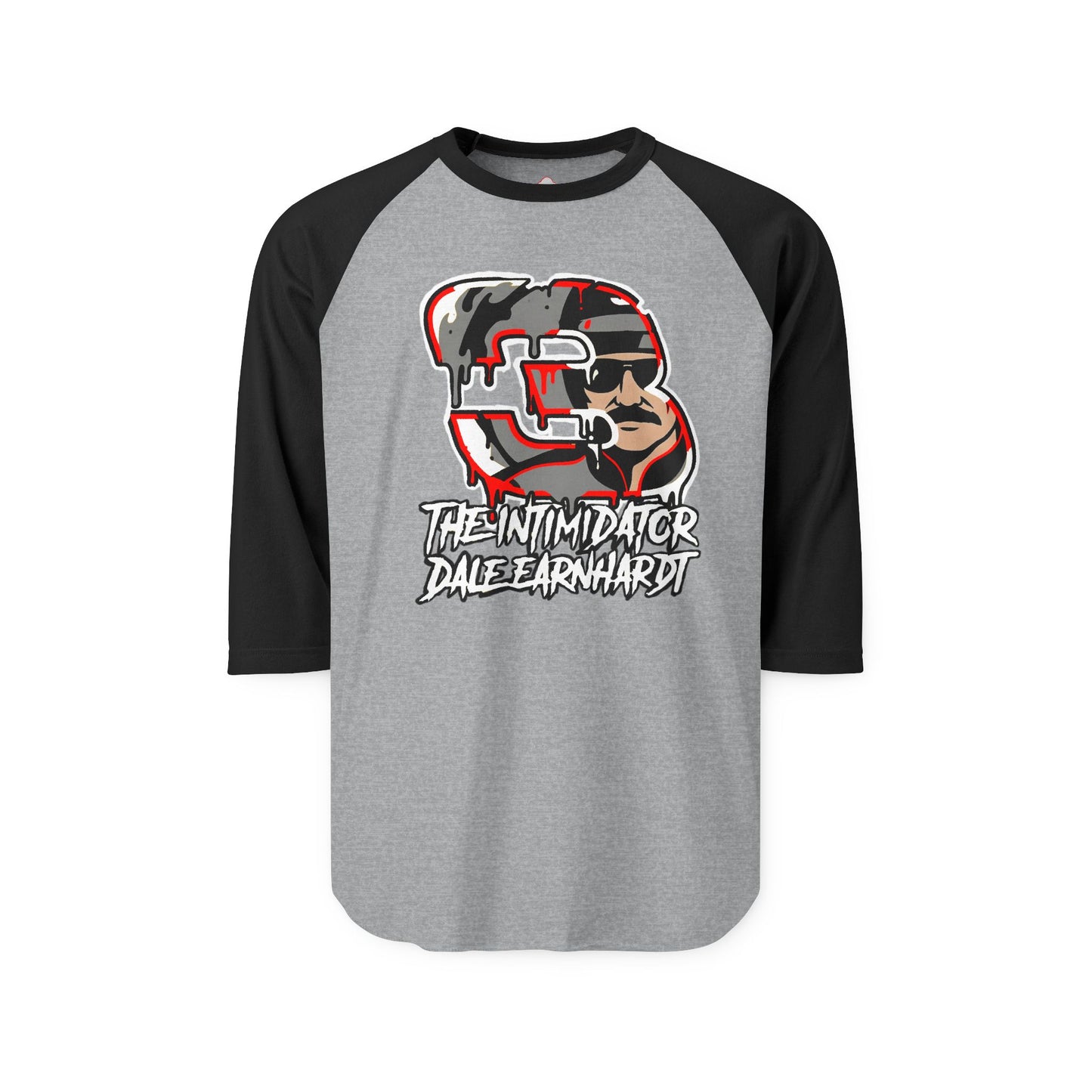 Dale Earnhardt "The Intimidator" Raglan Tee — 3/4 Sleeve Racing Shirt