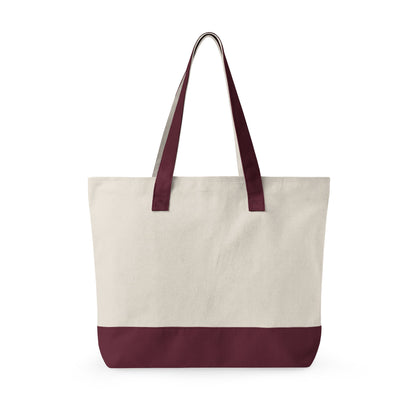 Zippered Canvas Tote — Colorful Beach Crab Design, "This World Is Trash" Statement Tote