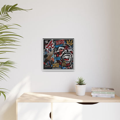 Atlanta Braves Urban Graffiti Matte Canvas Print (Framed)
