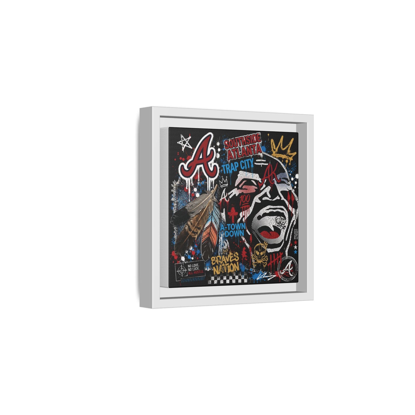 Atlanta Braves Urban Graffiti Matte Canvas Print (Framed)