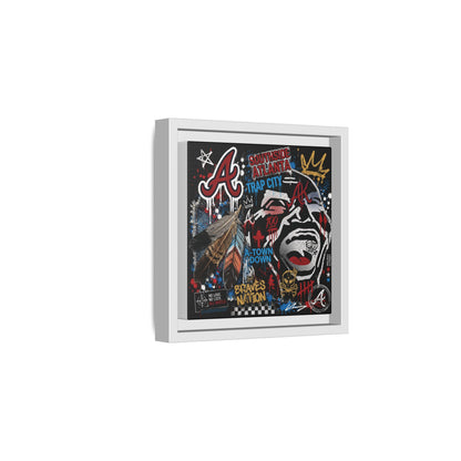Atlanta Braves Urban Graffiti Matte Canvas Print (Framed)
