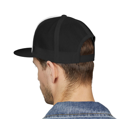 Floral Letter A Embroidered Initial Trucker Cap | Monogram Flower Hat