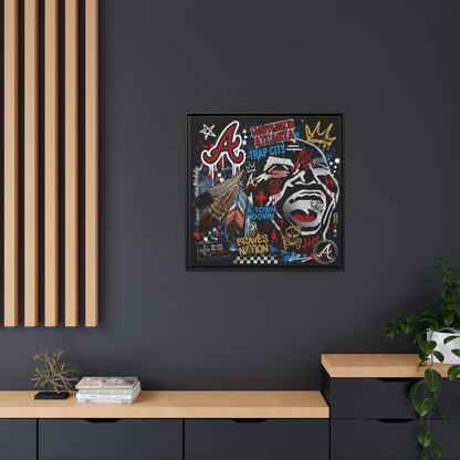 Atlanta Braves Urban Graffiti Matte Canvas Print (Framed)