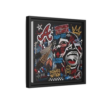 Atlanta Braves Urban Graffiti Matte Canvas Print (Framed)
