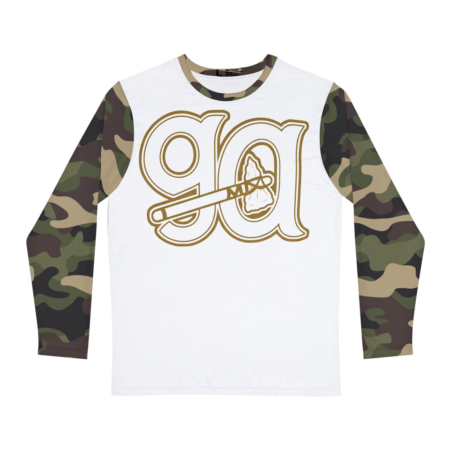 Camo Sleeve Long Sleeve Shirt with Gold 'ga' Logo