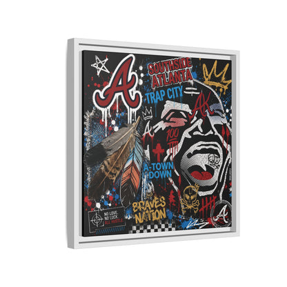 Atlanta Braves Urban Graffiti Matte Canvas Print (Framed)