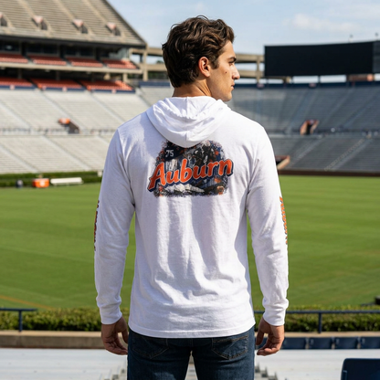 Auburn "The Hit" Junior Rosegreen Hooded Long-Sleeve Tee