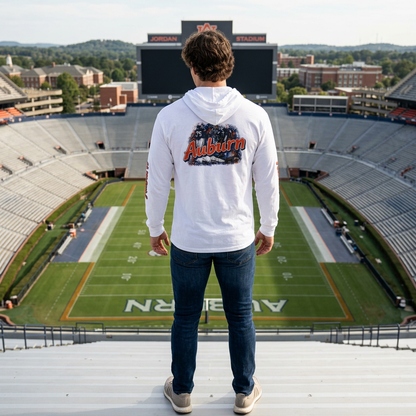 Auburn "The Hit" Junior Rosegreen Hooded Long-Sleeve Tee