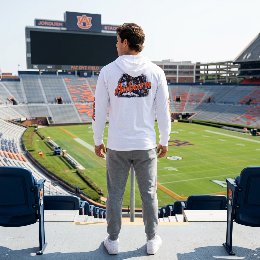 Auburn "The Hit" Junior Rosegreen Hooded Long-Sleeve Tee