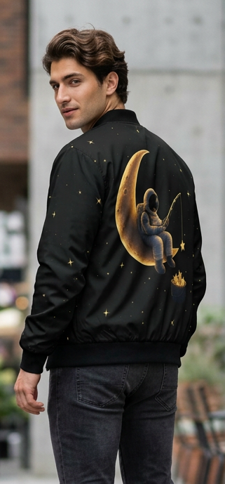 Astronaut on Moon Bomber Jacket