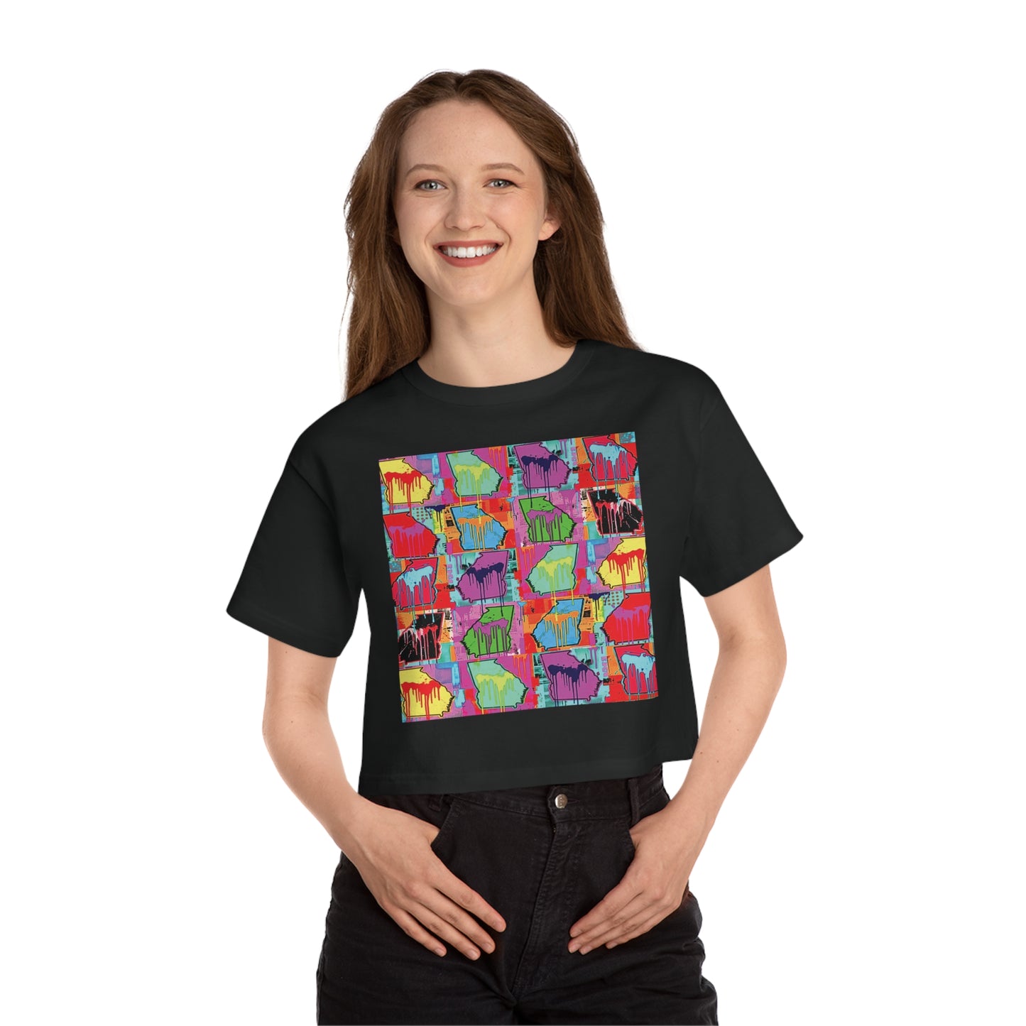 Retro Georgia Warhol Crop T-Shirt — Champion Women's Heritage Cropped Tee