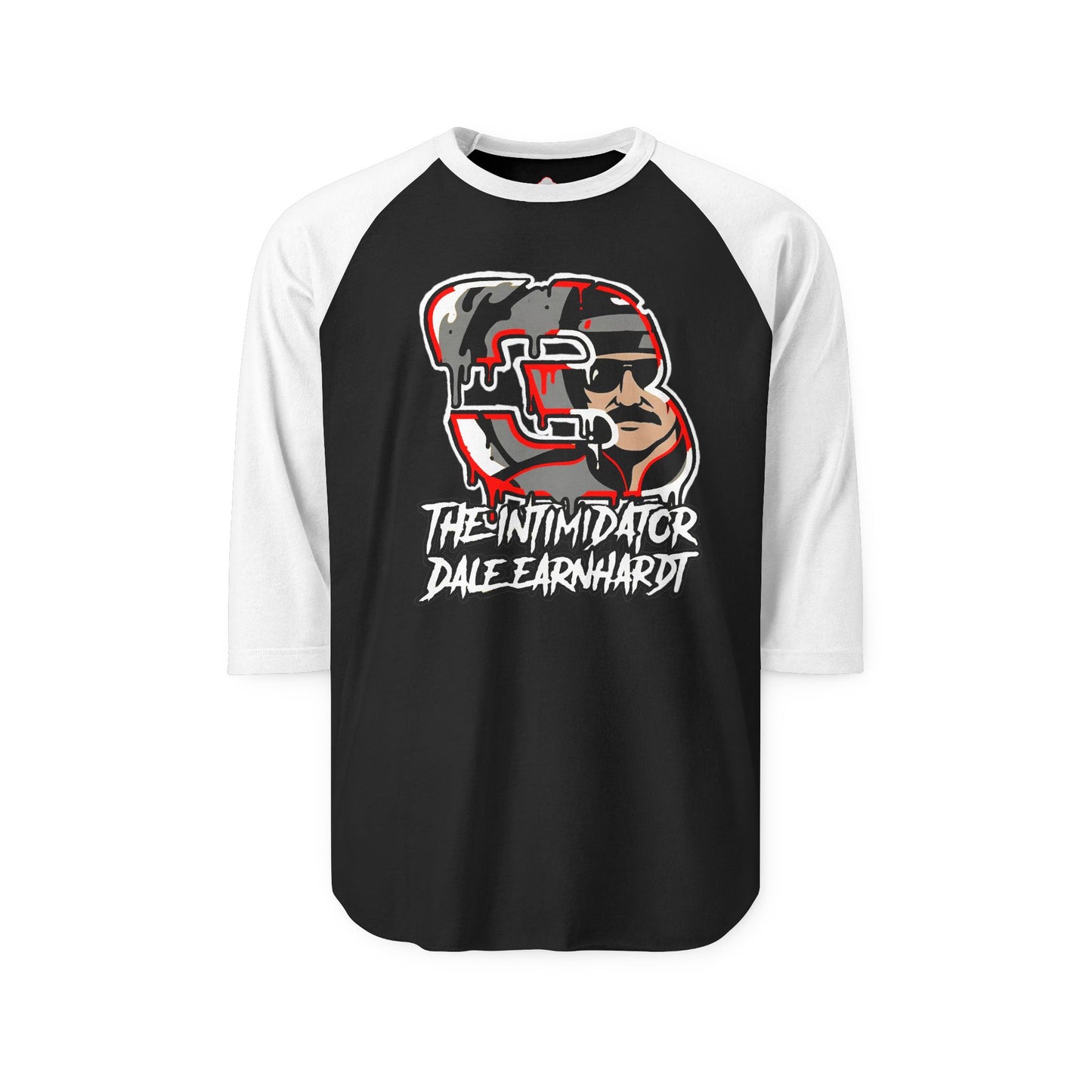Dale Earnhardt "The Intimidator" Raglan Tee — 3/4 Sleeve Racing Shirt