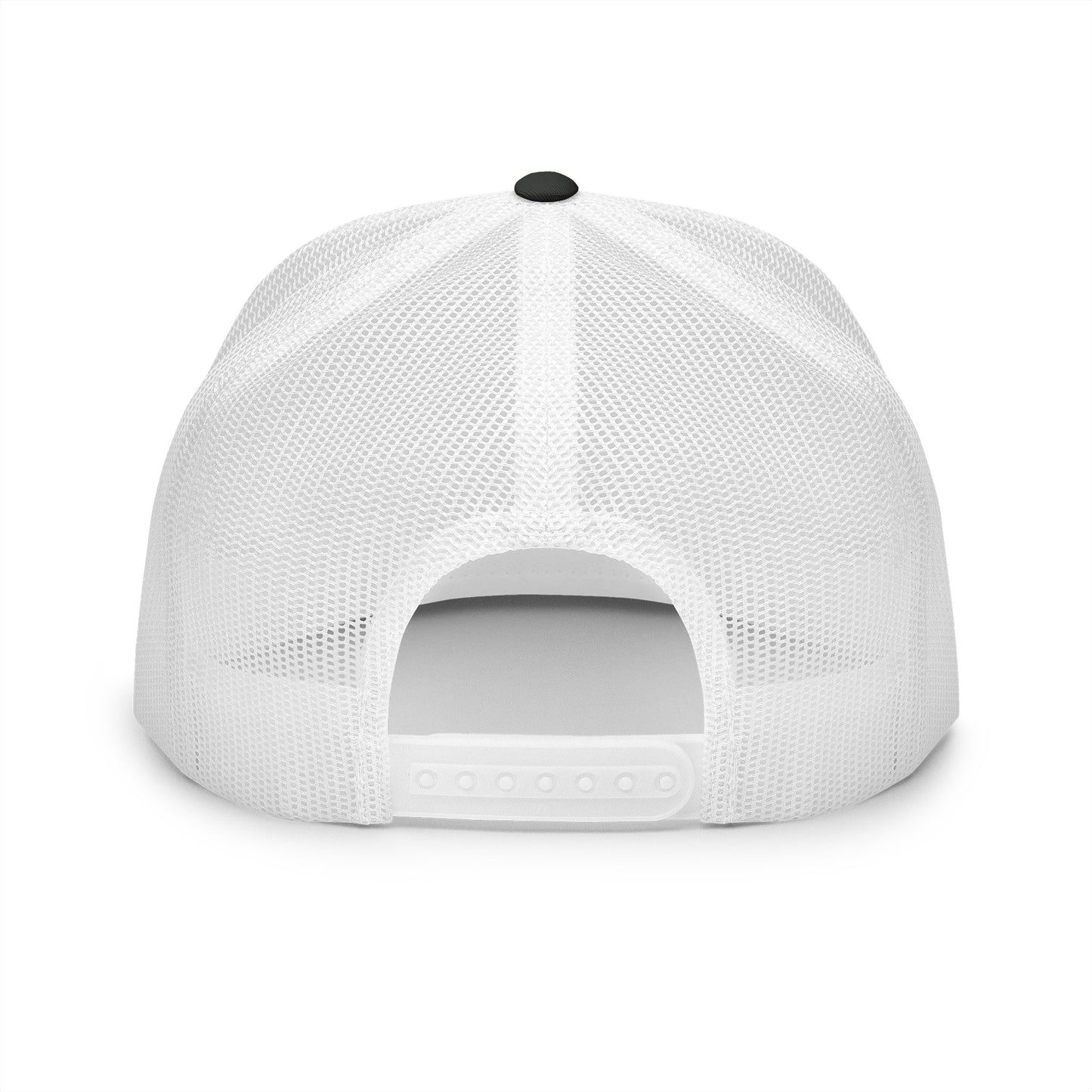 Floral Letter A Embroidered Initial Trucker Cap | Monogram Flower Hat