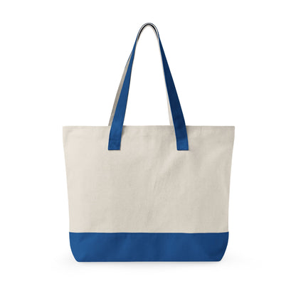 Zippered Canvas Tote — Colorful Beach Crab Design, "This World Is Trash" Statement Tote