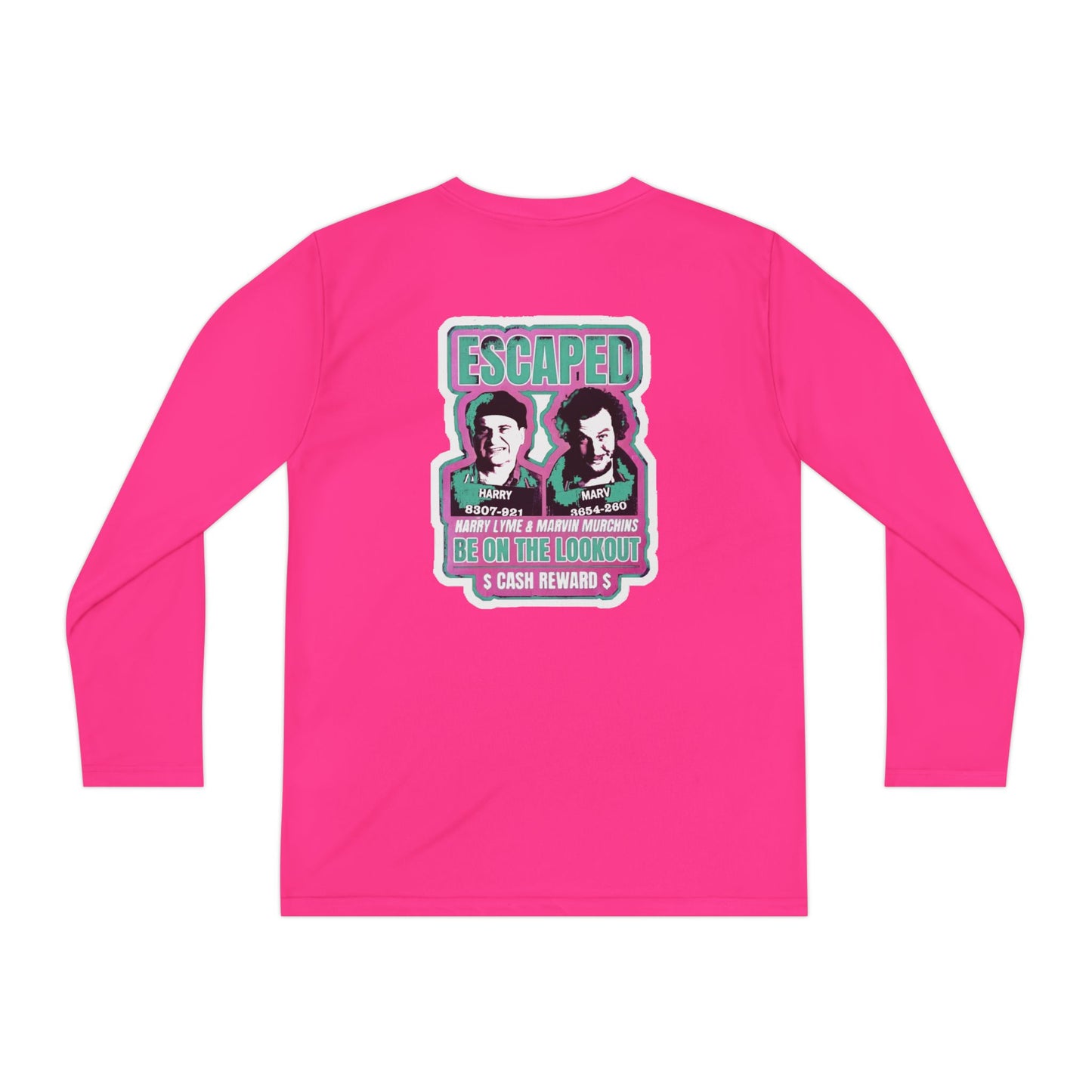 Youth Long Sleeve Tee — "Escaped" Retro Wanted Poster Design