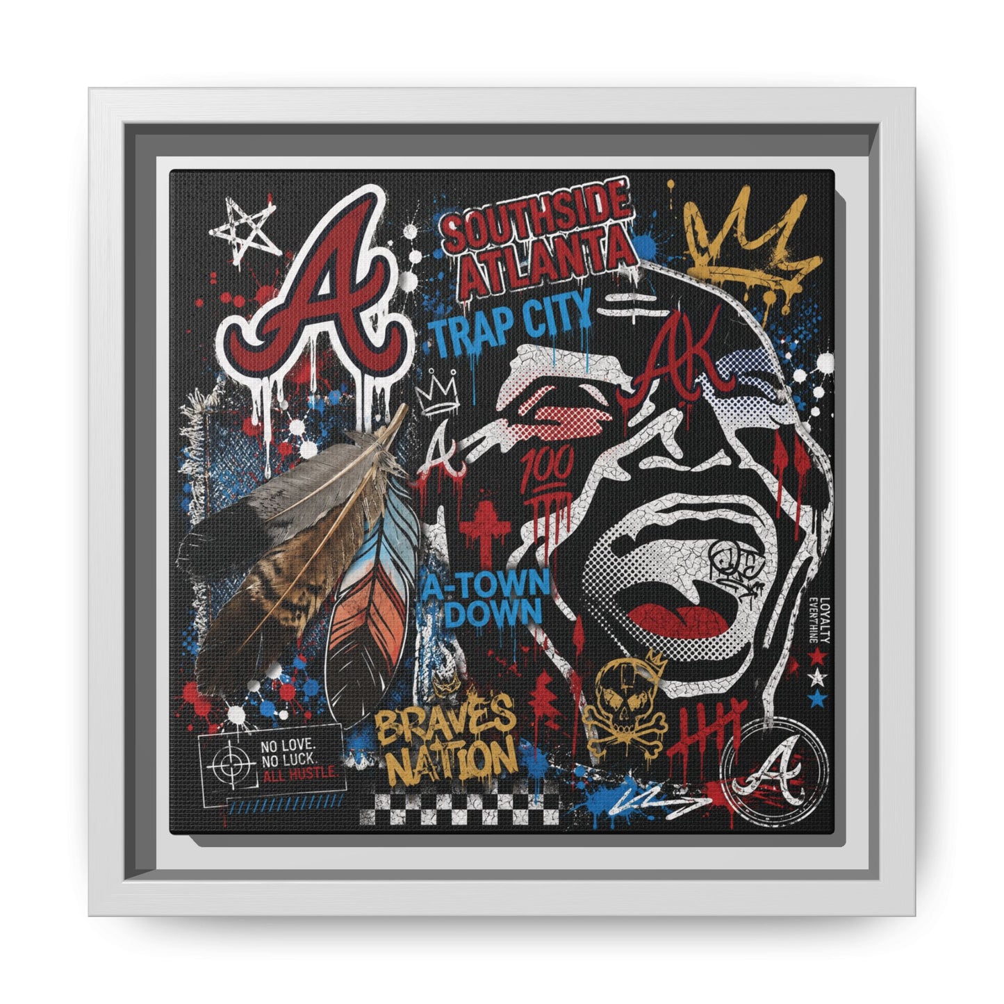 Atlanta Braves Urban Graffiti Matte Canvas Print (Framed)