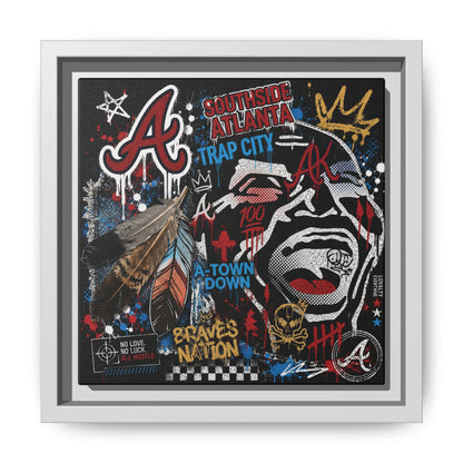 Atlanta Braves Urban Graffiti Matte Canvas Print (Framed)
