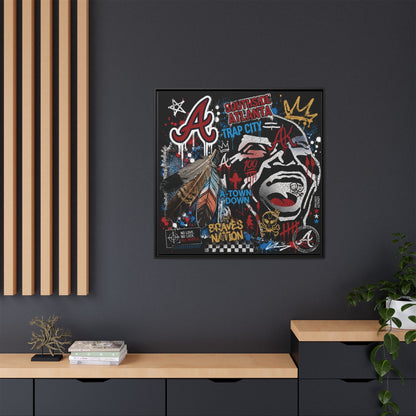 Atlanta Braves Urban Graffiti Matte Canvas Print (Framed)