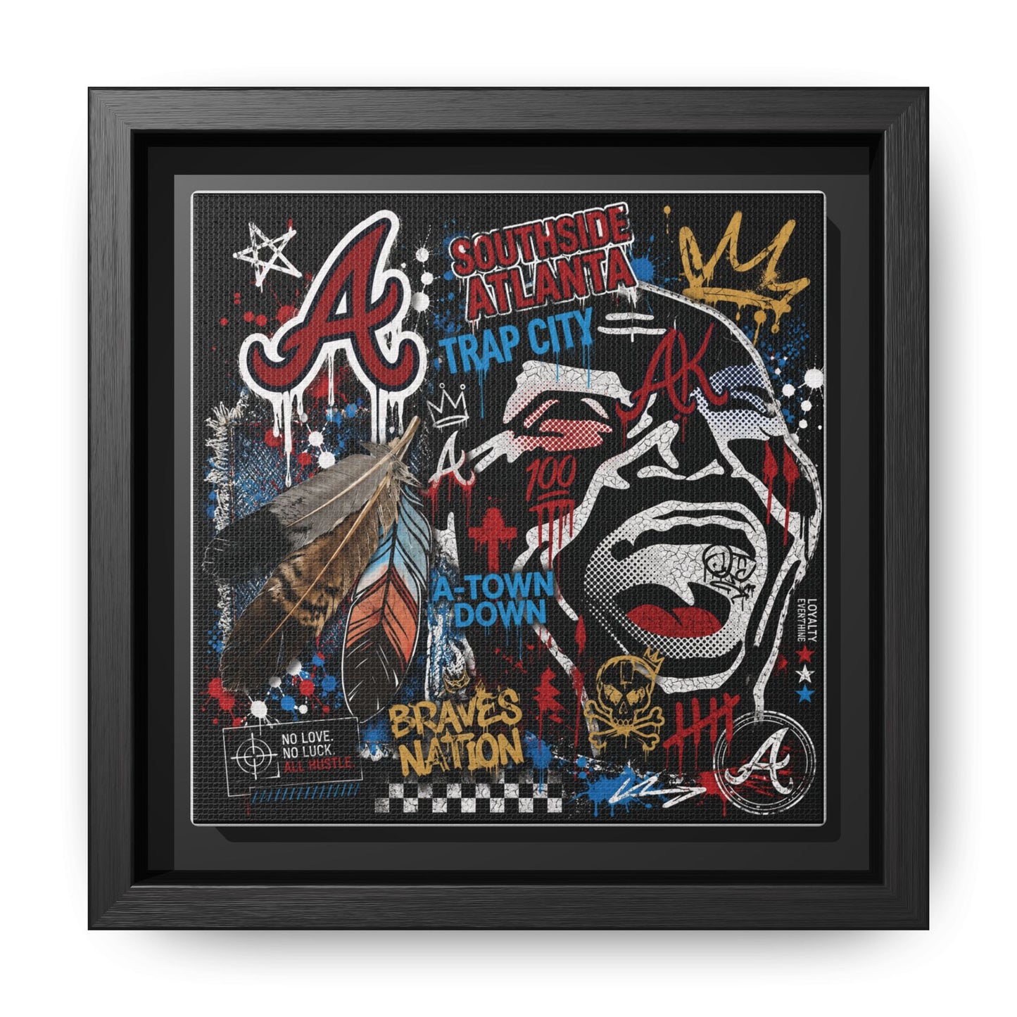 Atlanta Braves Urban Graffiti Matte Canvas Print (Framed)