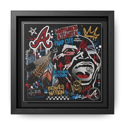 Atlanta Braves Urban Graffiti Matte Canvas Print (Framed)