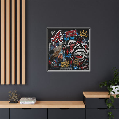 Atlanta Braves Urban Graffiti Matte Canvas Print (Framed)