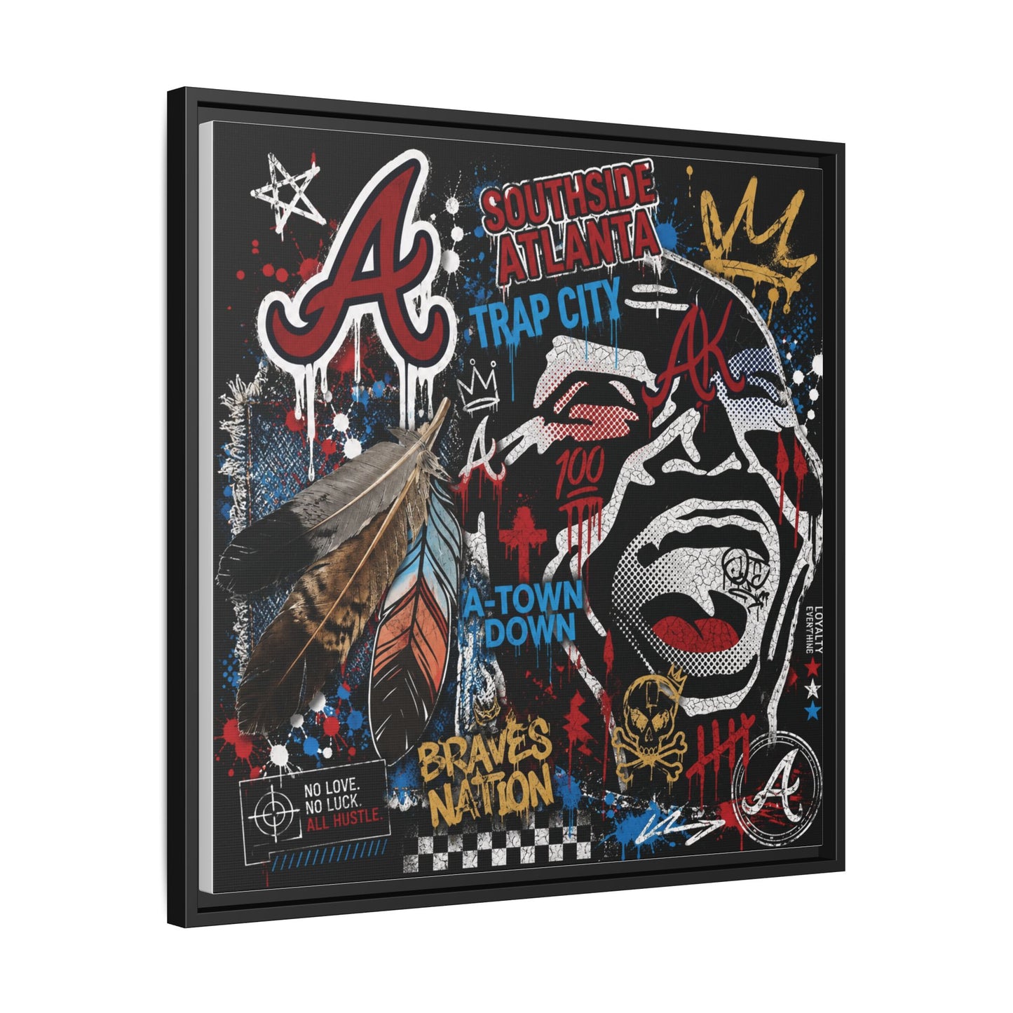 Atlanta Braves Urban Graffiti Matte Canvas Print (Framed)