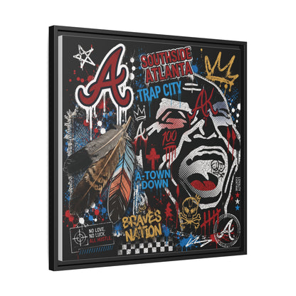 Atlanta Braves Urban Graffiti Matte Canvas Print (Framed)