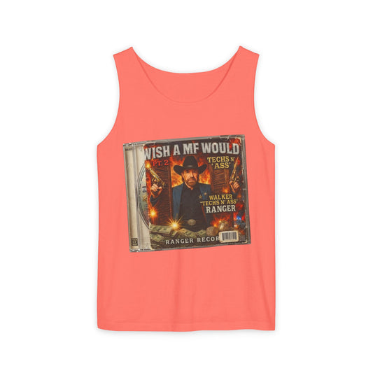 Chuck Norris Mixtape Cover Tank Top — Funny Retro Rap Design