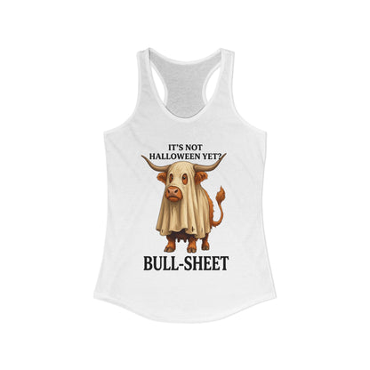 Halloween Highlander Cow Racerback Tank — Funny March Halloween Design