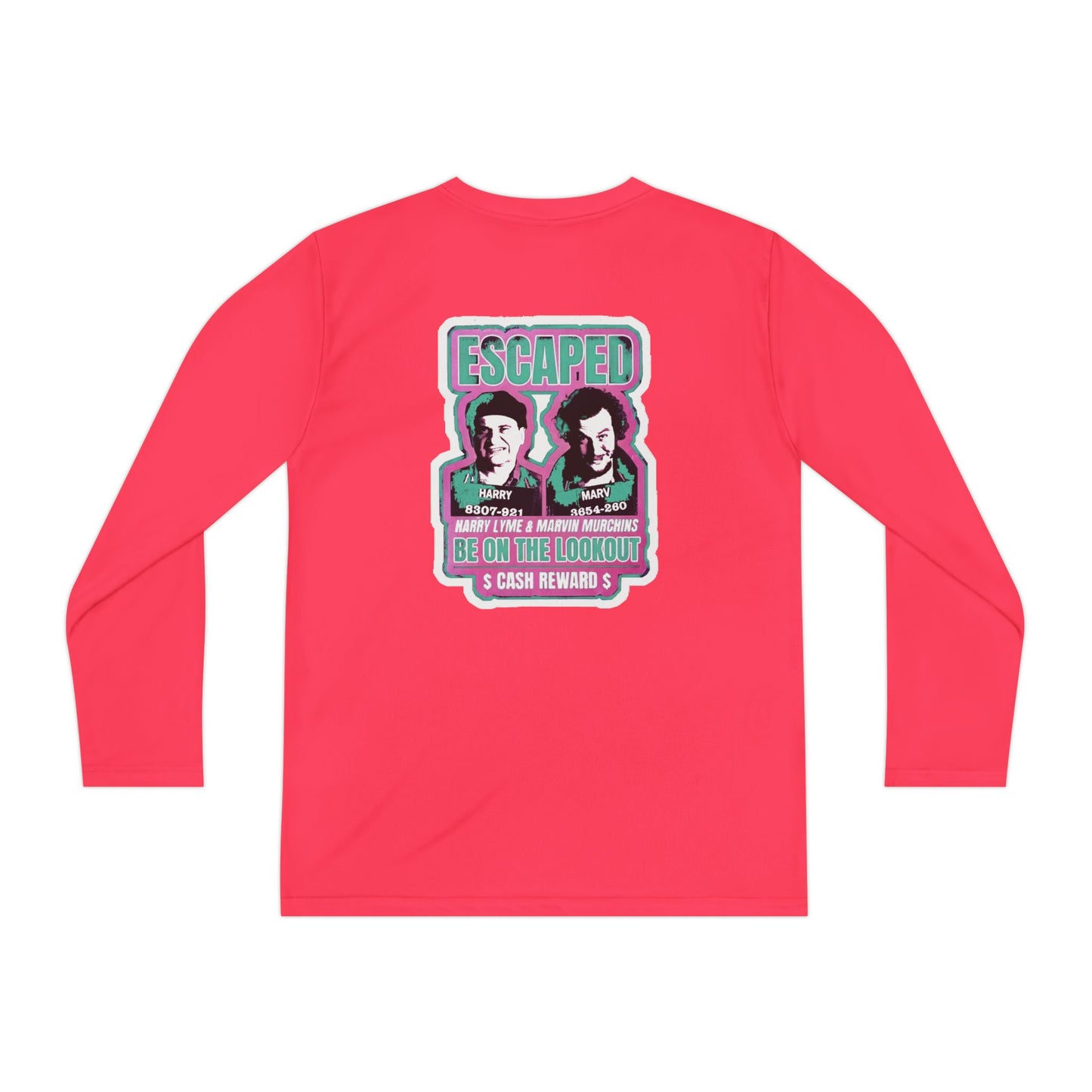 Youth Long Sleeve Tee — "Escaped" Retro Wanted Poster Design
