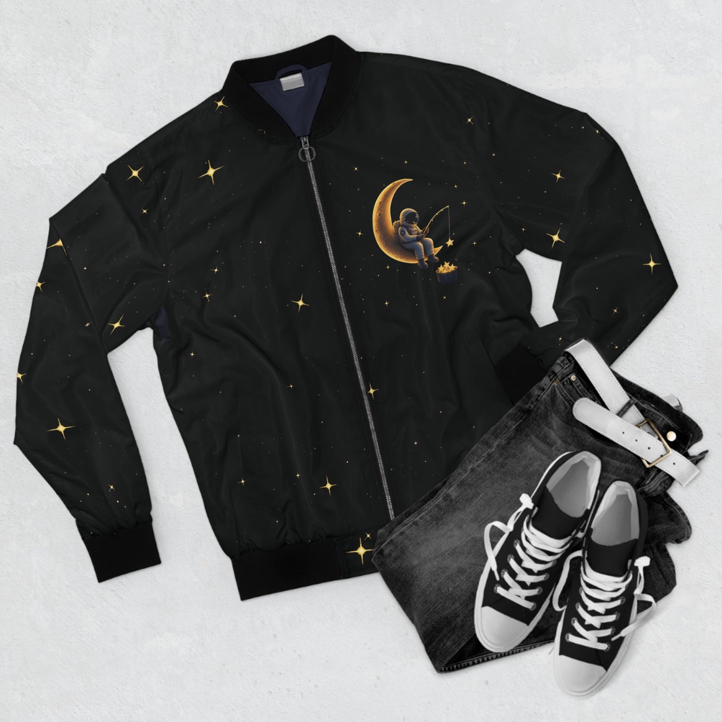 Astronaut on Moon Bomber Jacket