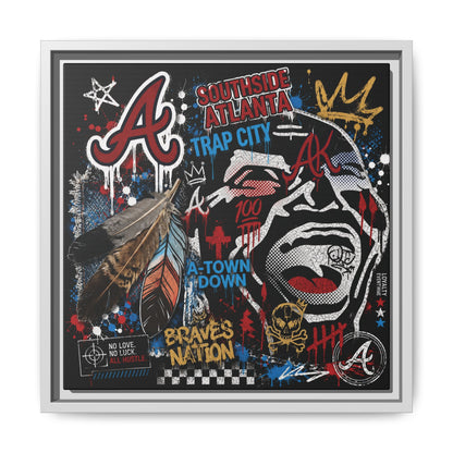 Atlanta Braves Urban Graffiti Matte Canvas Print (Framed)