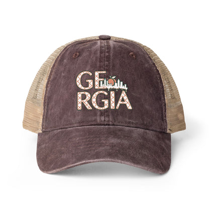 Georgia City and Peach Women's Washed Mesh-Back Cap