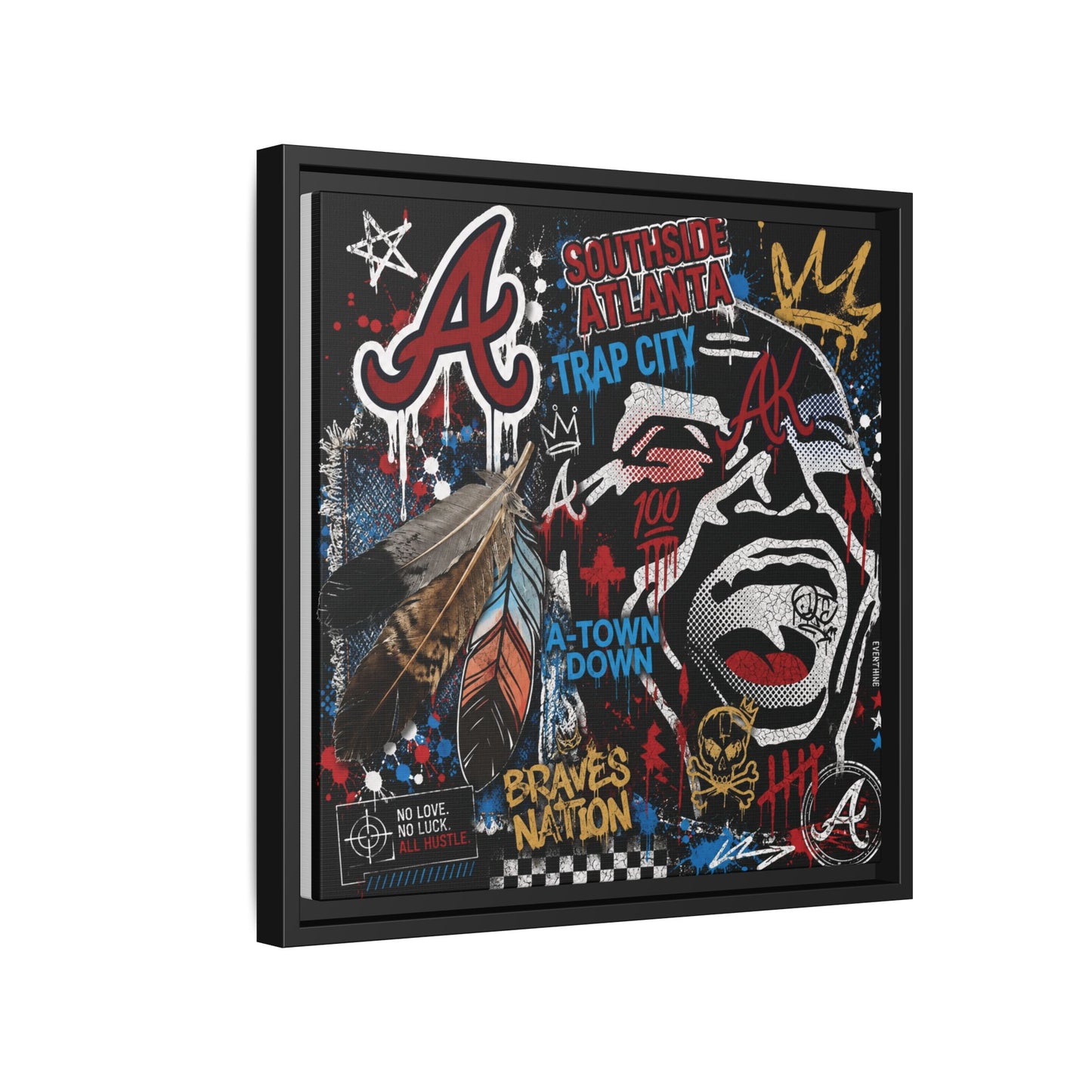 Atlanta Braves Urban Graffiti Matte Canvas Print (Framed)