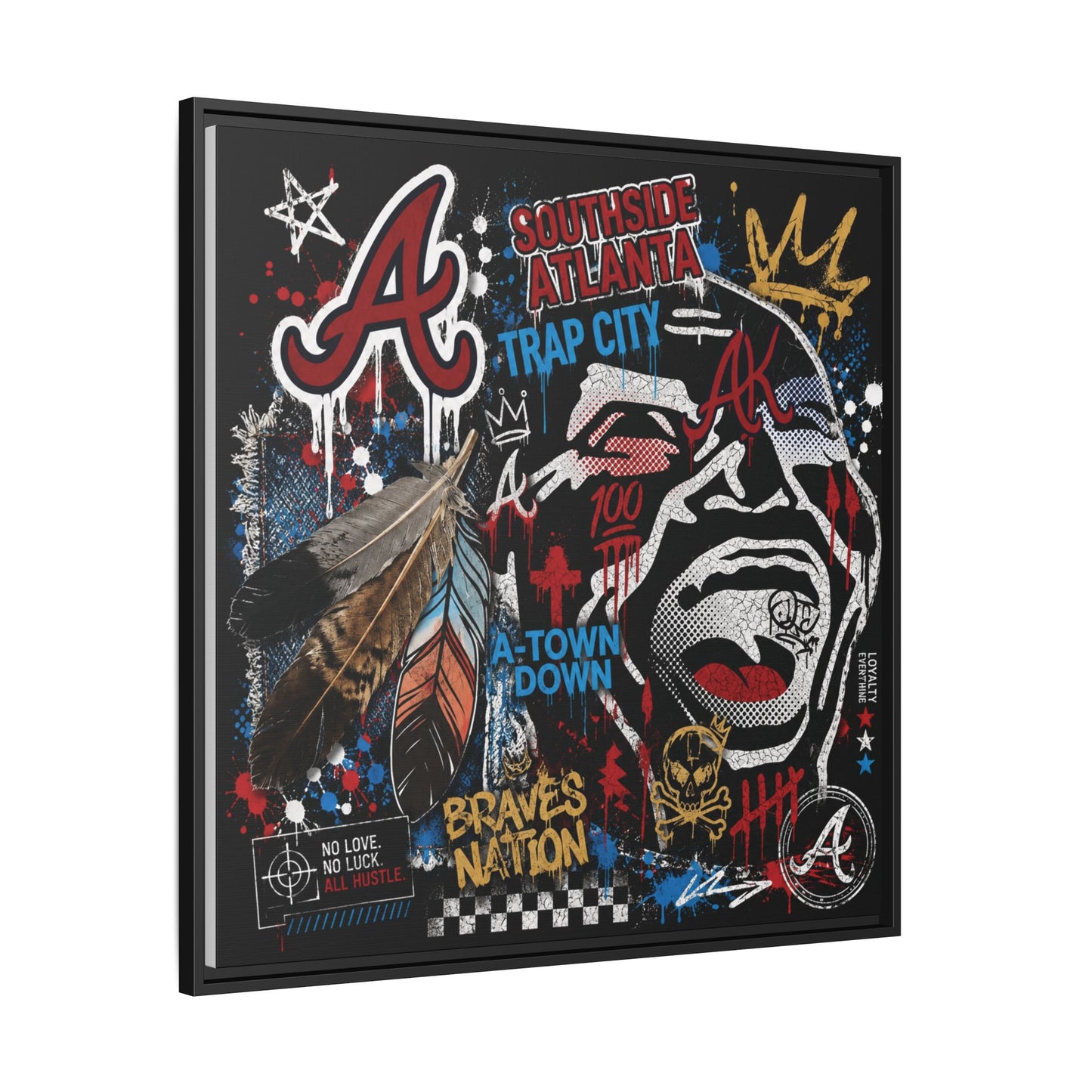 Atlanta Braves Urban Graffiti Matte Canvas Print (Framed)