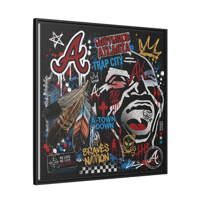 Atlanta Braves Urban Graffiti Matte Canvas Print (Framed)