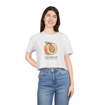 Georgia Peach Crop Tee — Peach State USA Graphic Women's Top