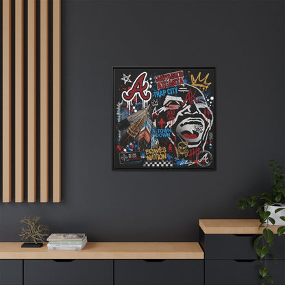 Atlanta Braves Urban Graffiti Matte Canvas Print (Framed)