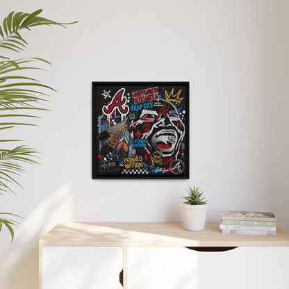 Atlanta Braves Urban Graffiti Matte Canvas Print (Framed)
